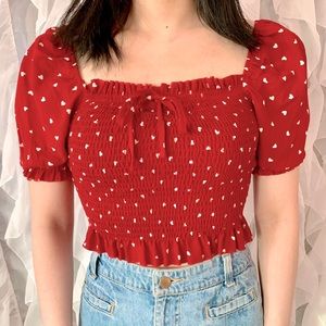 hearts crop top